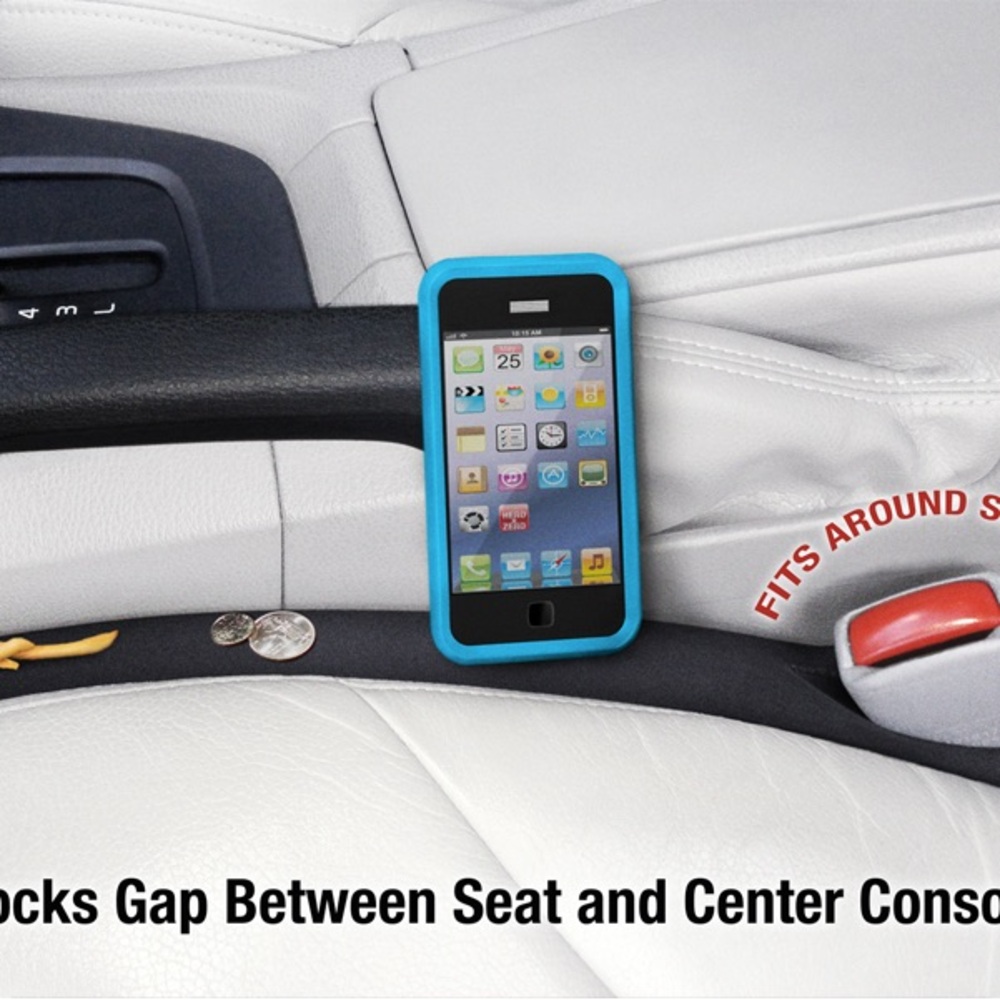 NWT Drop Stop Original Car Seat Gap Filler Shark Tank Seat Console Organizer Set - Picture 6 of 16